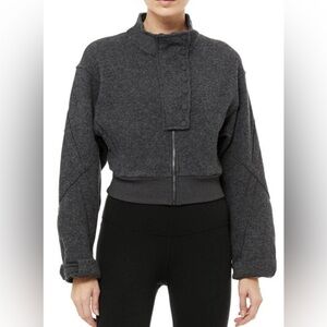 Alo Women's Gray Front Zipper Jacket, size M.